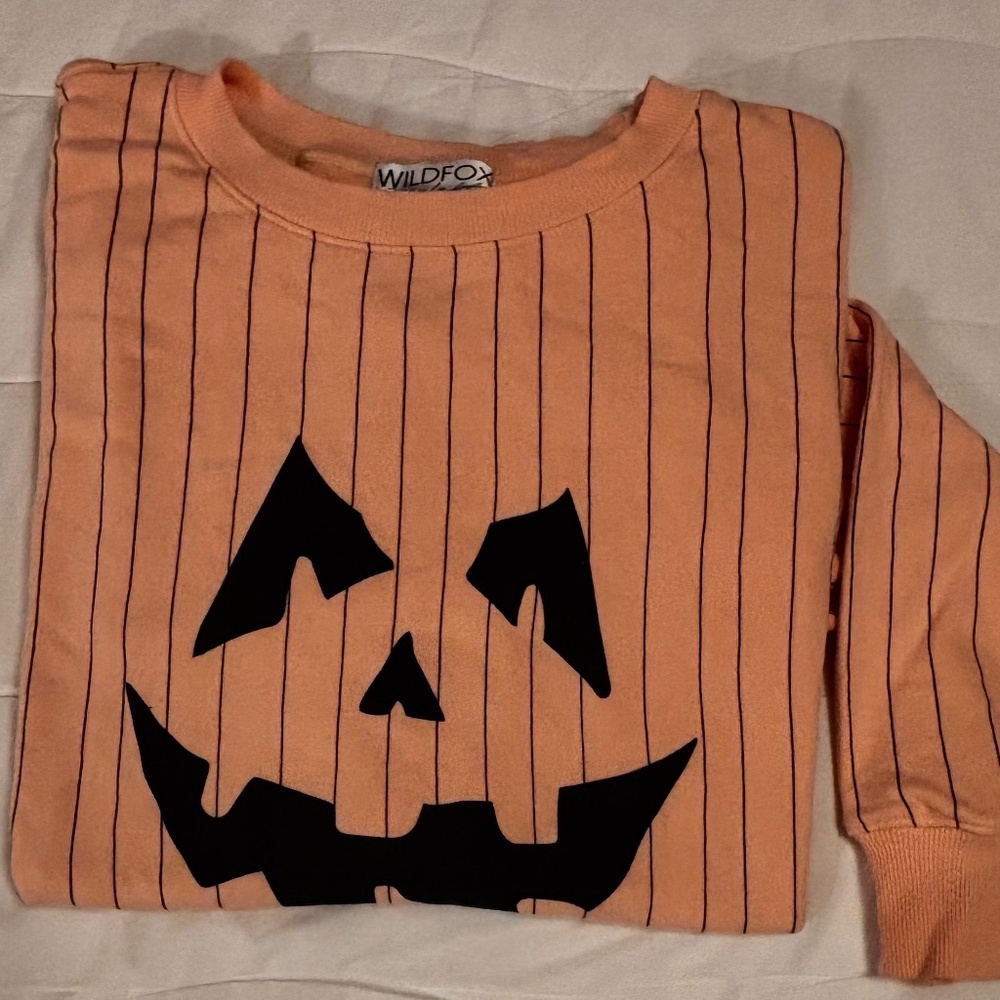 Wildfox Halloween Sweatshirt Orange/Black Size XL Long Sleeves